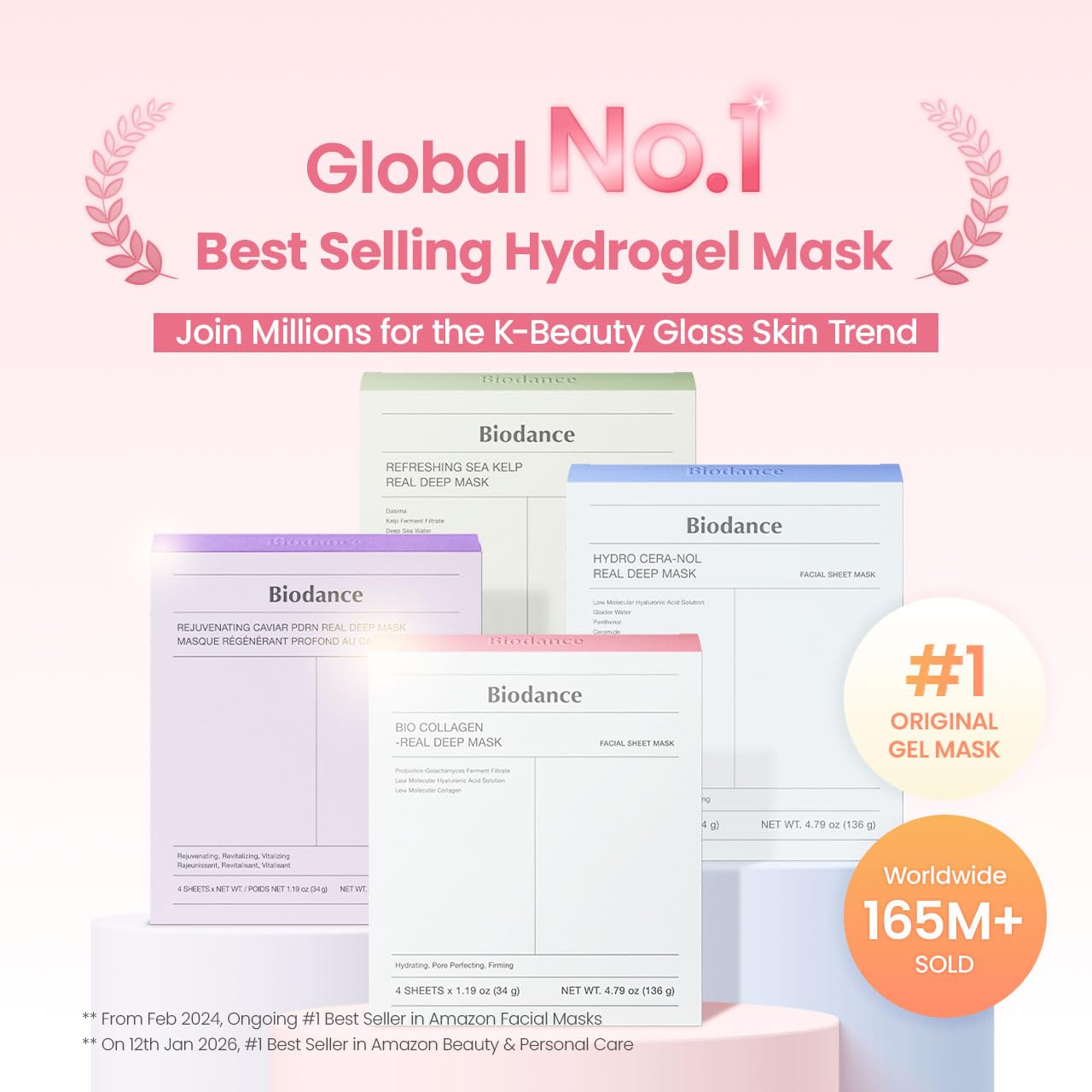 Biodance Bio-Collagen Real Deep Mask – Hydrating & Anti-Aging Facial Sheet Mask (4 Pcs)