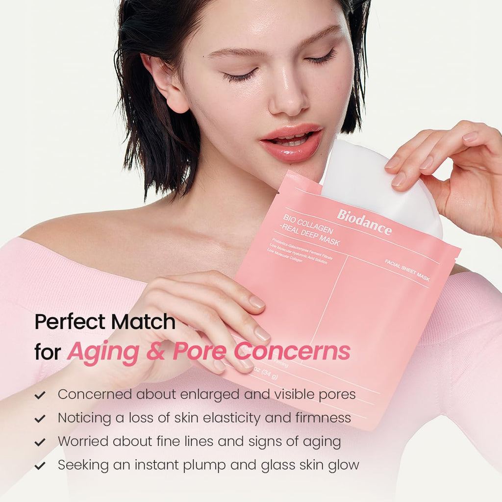 Biodance Bio-Collagen Real Deep Mask – Hydrating & Anti-Aging Facial Sheet Mask (4 Pcs)