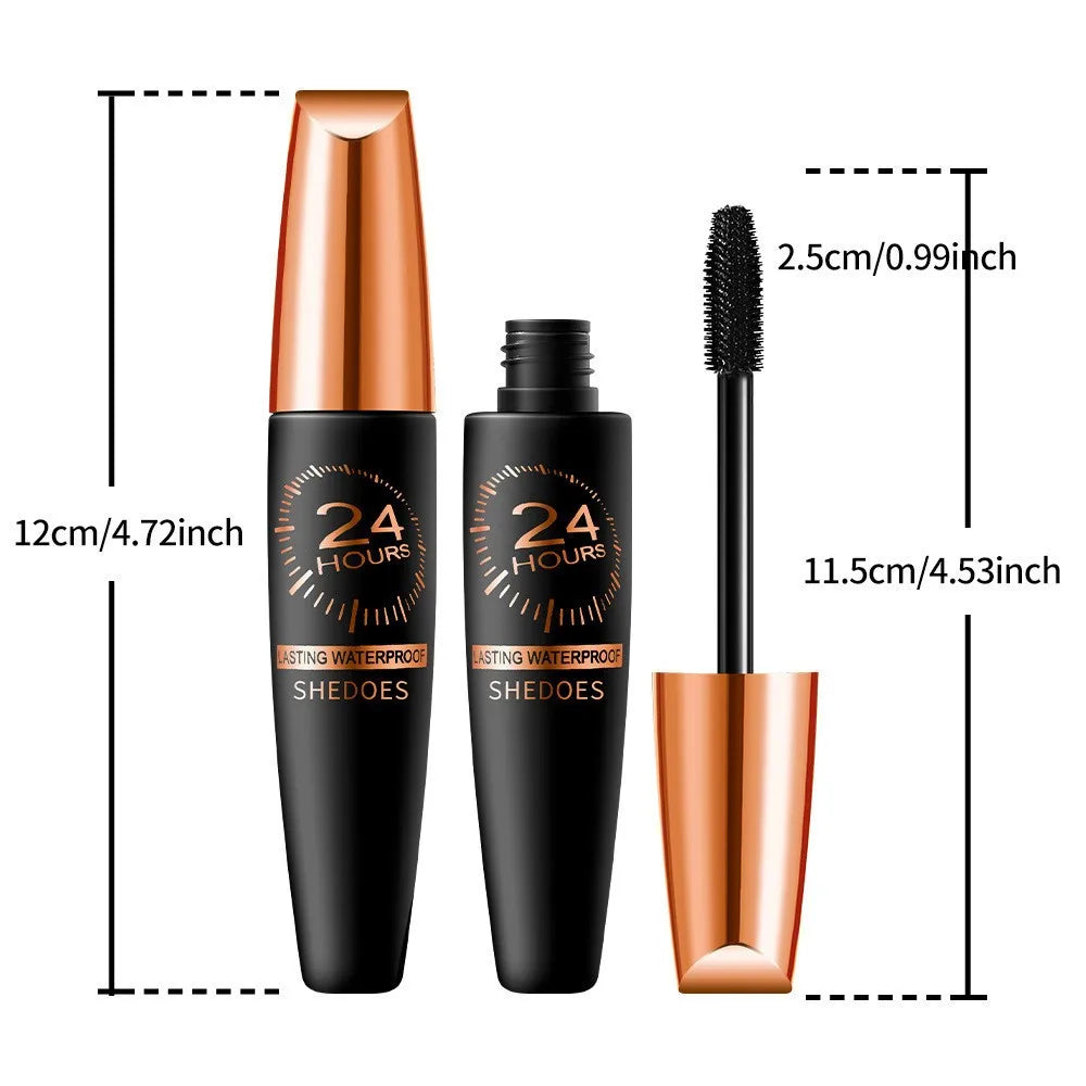 5D Waterproof Mascara Lengthens Eyelashes Extension Black Silk Fiber Mascara Female Makeup Cosmetic Waterproof Mascara