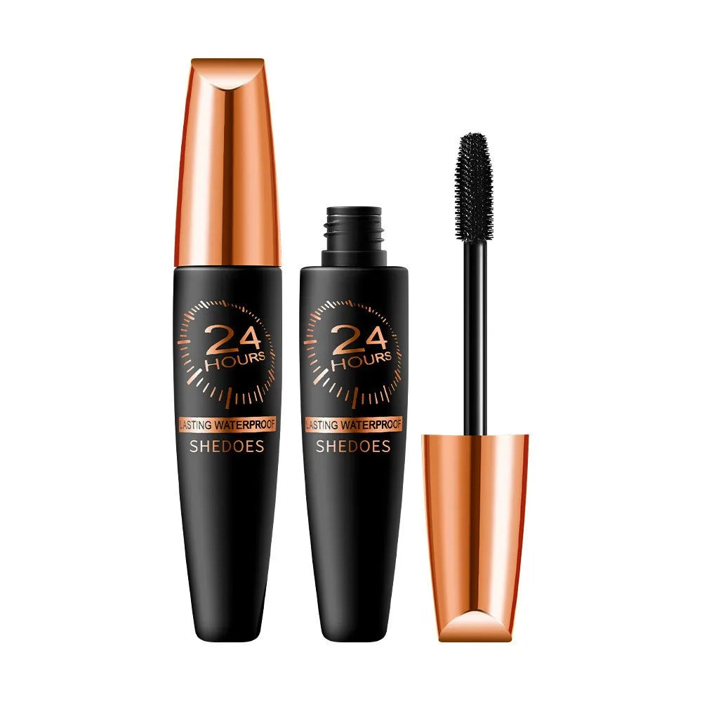 5D Waterproof Mascara Lengthens Eyelashes Extension Black Silk Fiber Mascara Female Makeup Cosmetic Waterproof Mascara