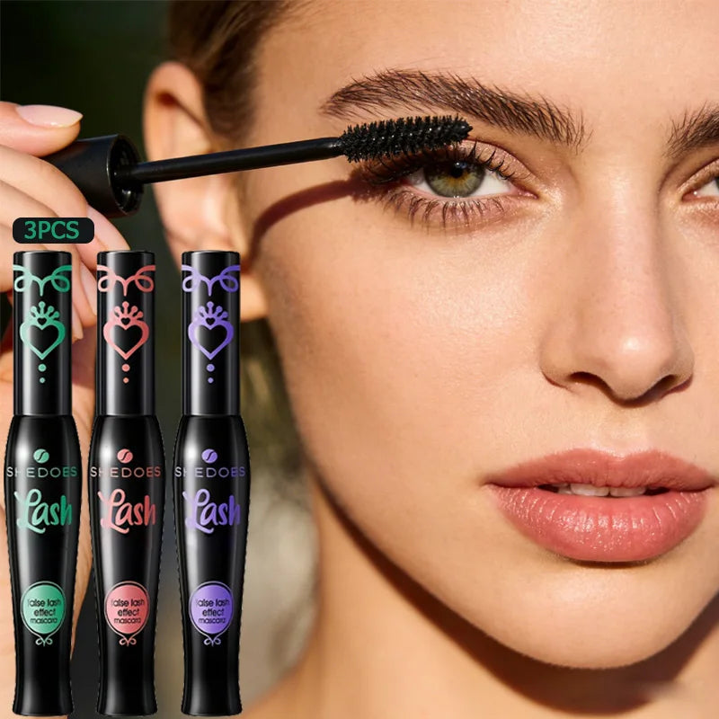 3pcs Curly and durable waterproof eye black, not easy to smudge, suitable for Halloween makeup, containing plant squalane