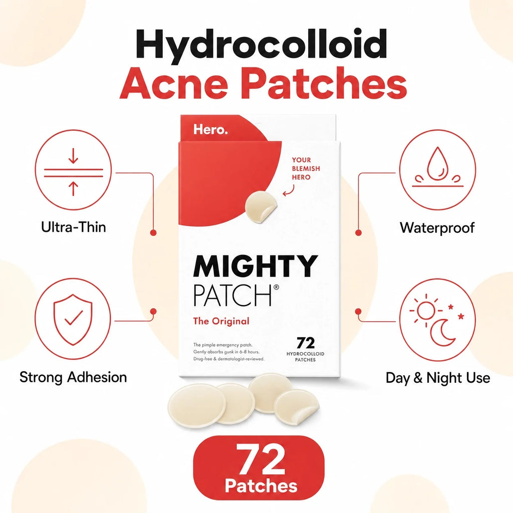 Cosmetics Mighty Original Patch,Natural Hydrocolloid Acne Patch Gentle Non-Irritating Acne Patch for Face 36/72 Counts Face Care